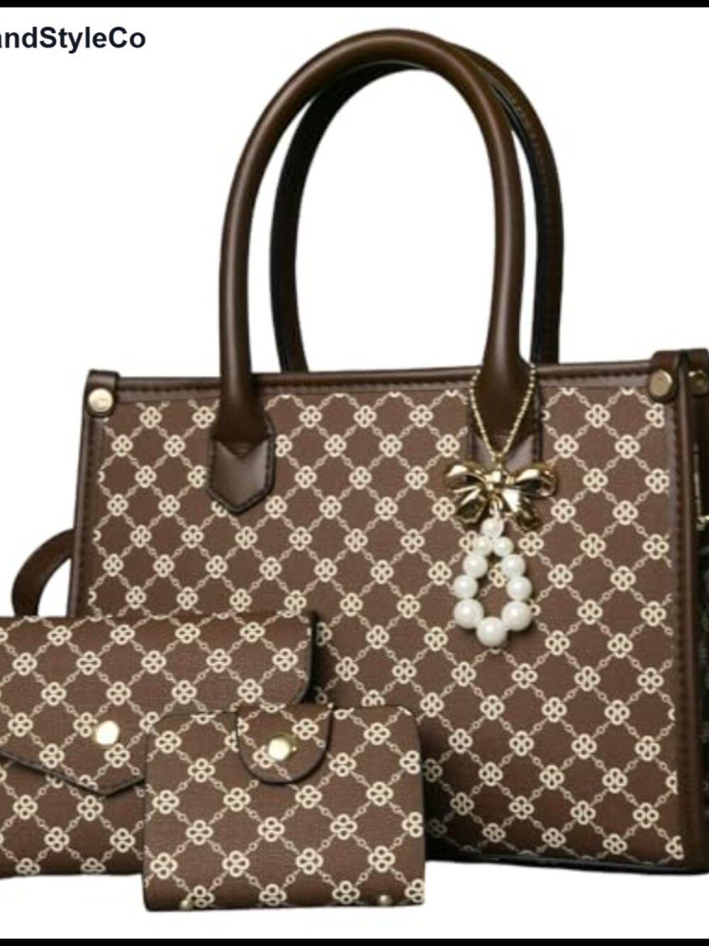 Women's PU Leather Satchel Shoulder Bag Set - Crossbody Tote